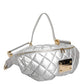 Silver Quilted Filled Crossbody Shoulder Bag SICILY Bag