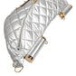 Silver Quilted Filled Crossbody Shoulder Bag SICILY Bag