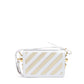 White/Gold  Metallic Stripe Mini Crossbody Bag