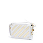 White/Gold  Metallic Stripe Mini Crossbody Bag