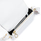 White/Gold  Metallic Stripe Mini Crossbody Bag