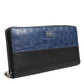 Black Blue Exotic Leather Men Continental Clutch Wallet