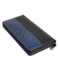 Black Blue Exotic Leather Men Continental Clutch Wallet
