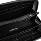 Black Gray Leopard Leather Zip Around Continental Wallet