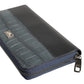 Black Blue Exotic Leather Men Continental Clutch Wallet
