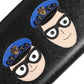 Black Leather #DGFAMILY Zipper Continental Mens Wallet