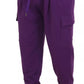 Purple Cotton Cargo Sweatpants Jogging Pants