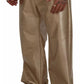 Metallic Gold Polyester Straight Trouser Pants