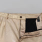 Metallic Gold Polyester Straight Trouser Pants