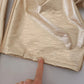 Metallic Gold Polyester Straight Trouser Pants