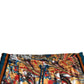 Multicolor Marble Print Satin Trouser Pants