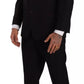 Blue Polyester Single Breasted Formal 2 Piece Suit