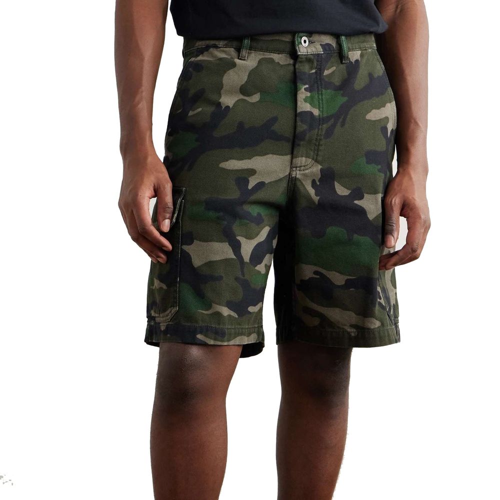 Green Cotton Cargo Shorts