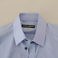 Light Blue Cotton Slim Fit Dress Shirt