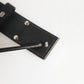 Black Leather Classic Metal Logo Buckle Belt