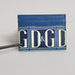 Blue Calf Leather DG Logo Print Monogram Card Holder Wallet