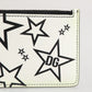White Leather Douphin DG Logo Star Print Card Holder Wallet