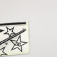 White Leather Douphin DG Logo Star Print Card Holder Wallet