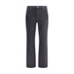 Black Cotton Straight-Leg Jeans