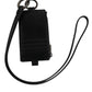 Black Leather Logo Embossed Lanyard Card Holder Wallet