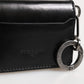 Wallet Black Leather Logo Embossed Key Chain Card Holder Wallet