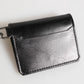 Black Leather Logo Embossed Key Chain Card Holder Wallet