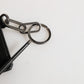 Black Leather Logo Embossed Key Chain Card Holder Wallet