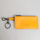 Yellow Orange Leather Credit Card Key Holder Clip On Wallet