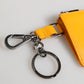 Yellow Orange Leather Credit Card Key Holder Clip On Wallet