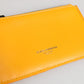 Yellow Orange Leather Credit Card Key Holder Clip On Wallet