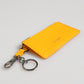 Yellow Orange Leather Credit Card Key Holder Clip On Wallet