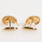 Gold 925 Sterling Silver Crystal Leaf Accessory Cufflink
