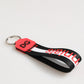 Red White DG Logo Polyester Brass Holder Keychain Keyring