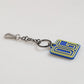 Blue Yellow DG Rubber Logo Silver Men Keychain Keyring