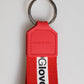 Red Logo Polyester Silver Brass Holder Keychain Men Keyring
