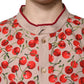 Beige Cherry Nylon Buttoned Casual Shirt
