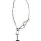 Silver Tone Metal Chain DG Logo Pendant Men Necklace