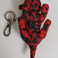 Red Black Polyester Animal Silhouette Keychain Keyring