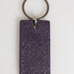 Violet Leather Logo Metal Ring Men Keychain Keyring