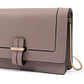 Powder Pink Leather Clutch Bag