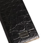 Black Leather Embossed Exotic 3000mAh  Power Bank Charger USB