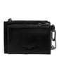 Black Leather Zip Logo Keyring Coin Purse Keyring Wallet