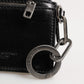 Black Leather Zip Logo Keyring Coin Purse Keyring Wallet
