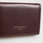 Leather Embossed Logo Trifold Men Card Holder Dark Brown