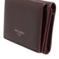 Leather Embossed Logo Trifold Men Card Holder Dark Brown