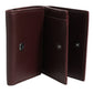 Leather Embossed Logo Trifold Men Card Holder Dark Brown
