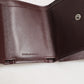Leather Embossed Logo Trifold Men Card Holder Dark Brown