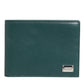 Green Leather DG Logo Plaque Bifold Men Card Holder Wallet