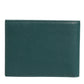 Green Leather DG Logo Plaque Bifold Men Card Holder Wallet