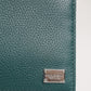 Green Leather DG Logo Plaque Bifold Men Card Holder Wallet